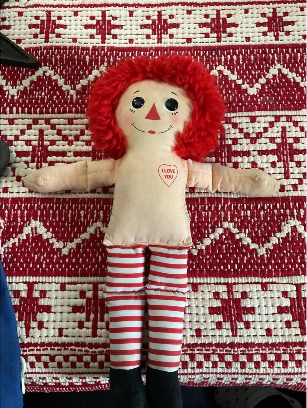 Vintage  Hasbro Softies Raggedy Andy Doll with Red Yarn Hair 1980's - Picture 6 of 9